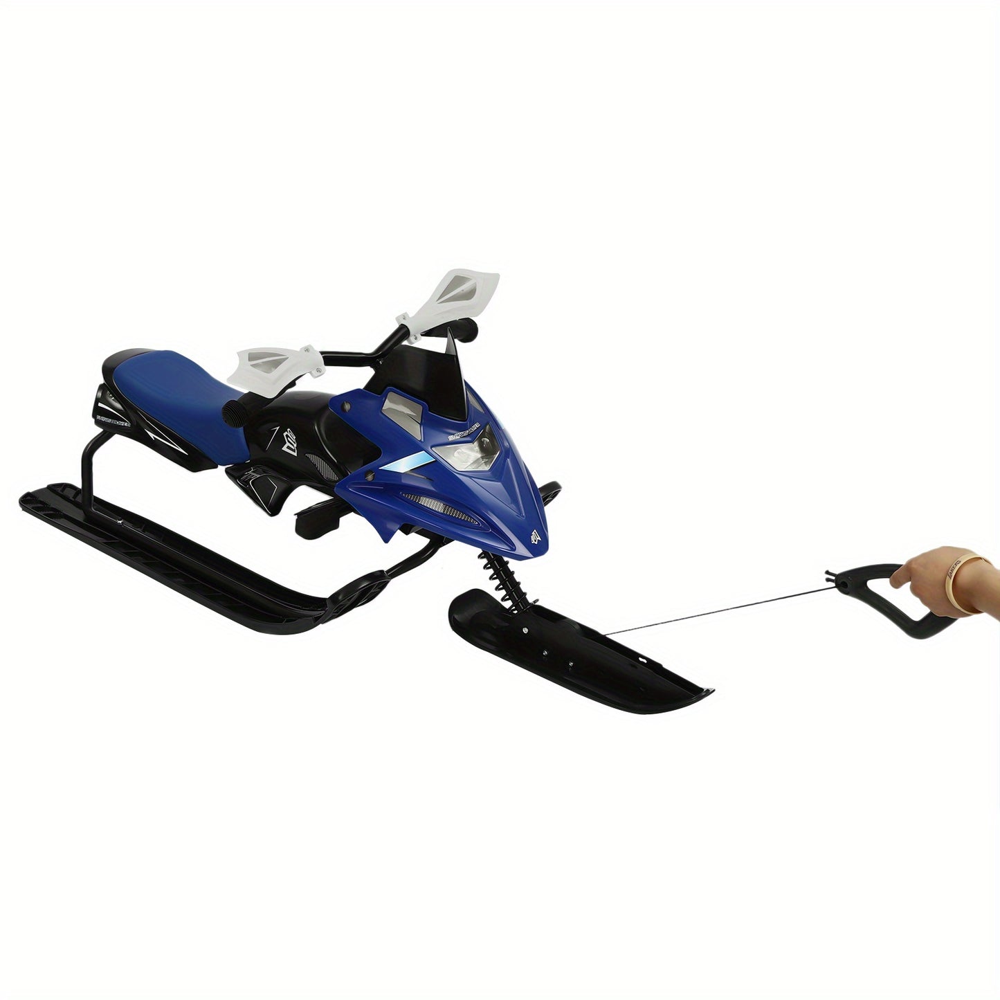 Slee – Sneeuwslee – Skibob – Bobslee – Kinderslee – Stevig IJzeren Frame – Verstelbare Zitting met Remmen – 124 cm – Blauw