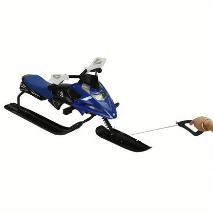 Slee – Sneeuwslee – Skibob – Bobslee – Kinderslee – Stevig IJzeren Frame – Verstelbare Zitting met Remmen – 124 cm – Blauw