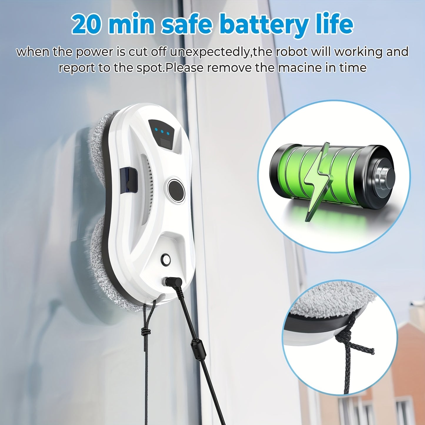 Raamrobot – Ramenwasser – Ruitenreiniger – Raamwisser – Window Cleaner – Krachtige Zuigkracht 5600Pa – Automatische Waterverneveling Met Afstandsbediening