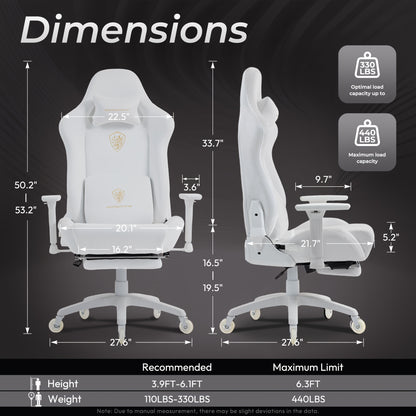 Gamingstoel – Gamestoel – Bureaustoel – Racestoel – Stoel – Ergonomische Hoge Rugleuning – 3D Armleuningen & Lumbale Ondersteuning – Uitschuifbare Voetensteun & PU Wieltjes – Groen