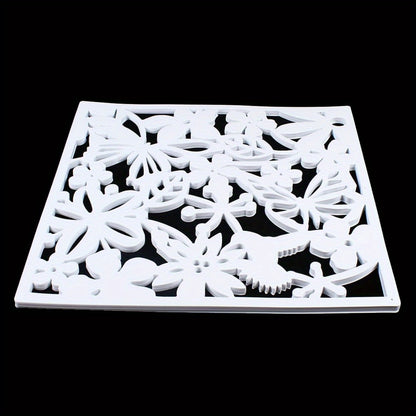 Kamerscherm – Roomdivider – Scheidingswand – Paravent – Paneelscherm – 12 Panelen – Wit – 40x40 cm – Lichtgewicht Polypropyleen Met IJzeren Ringen