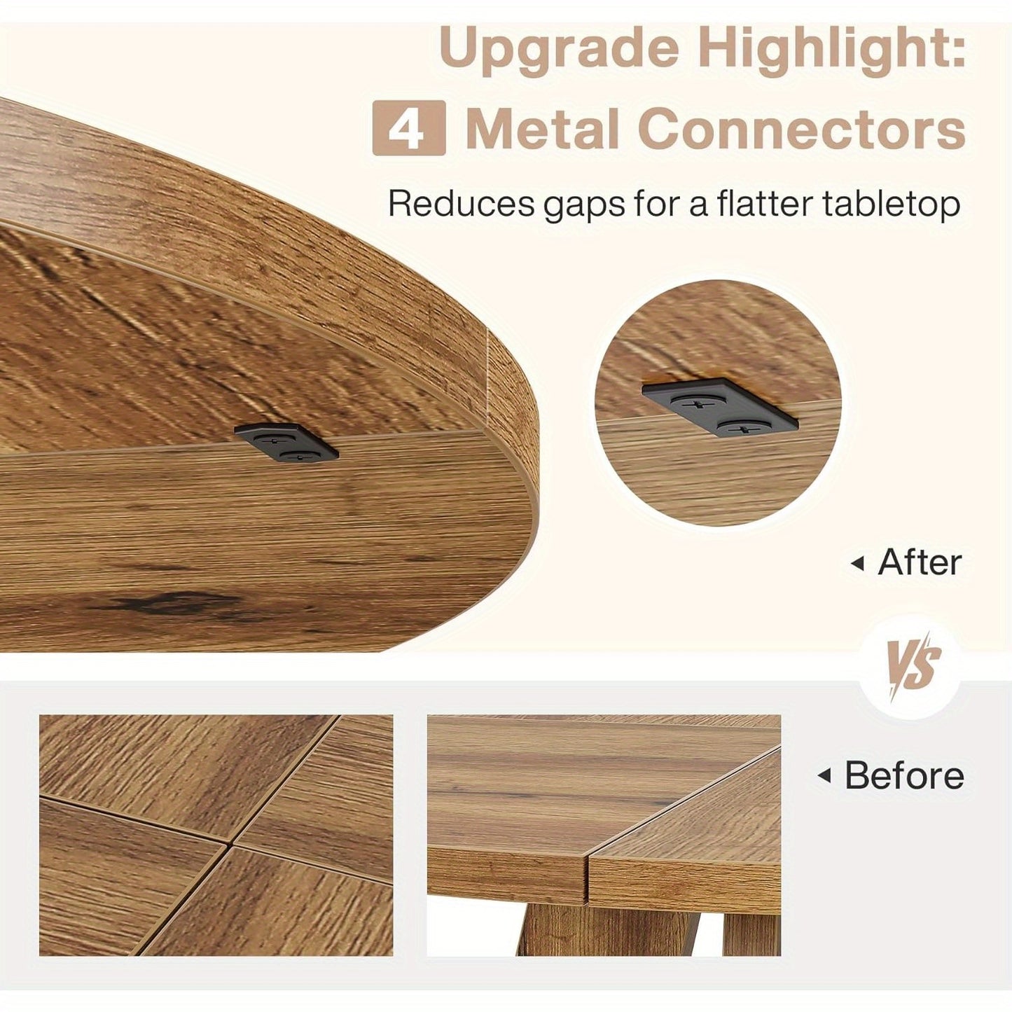 Ronde Eettafel – Keukentafel – Tafel Voor 4 Personen – Farmhouse Tafel – Kleine Ronde Tafel – Houten Materiaal – Ø 120 cm