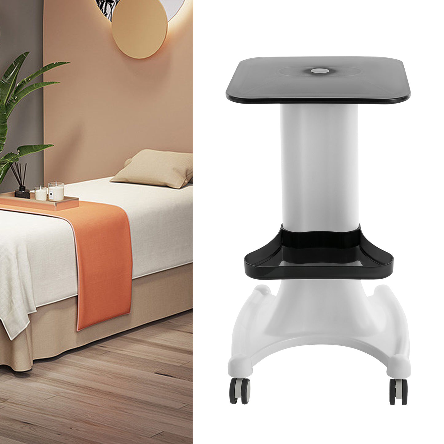 Pedicurekar – Pedicure Trolley – Schoonheidstrolley – Manicure Kar – Mobiele Salonkar – Verstelbare Hoogte – Wieltjes Met Rem