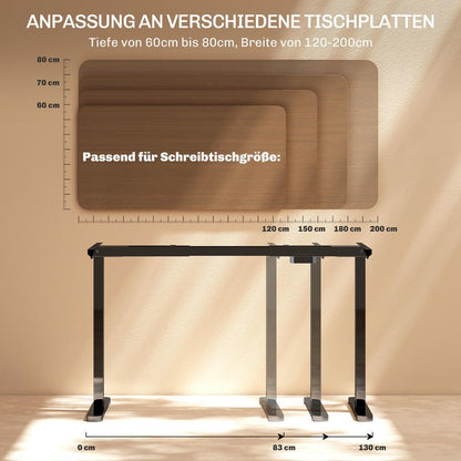Zit-Sta Bureau Verstelbaar – Hoogteverstelbaar Bureau – Sta Bureau – Elektrisch Bureau – Bureau Met Geheugenfunctie – Stevig Stalen Frame – Eenvoudige Montage