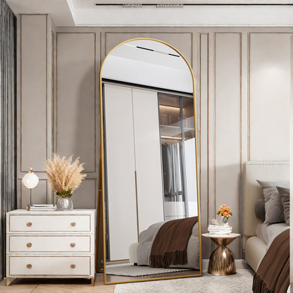 Grote Vloerspiegel – Staande Spiegel – Wandspiegel – Volledige Lengte Spiegel – Slaapkamer Spiegel – Gouden Metalen Frame – 80x180 cm – Duurzaam Glas