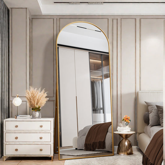 Grote Vloerspiegel – Staande Spiegel – Wandspiegel – Volledige Lengte Spiegel – Slaapkamer Spiegel – Gouden Metalen Frame – 80x180 cm – Duurzaam Glas