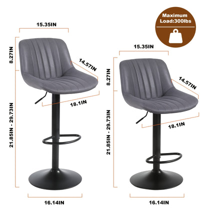 Barkruk – Barstoel – Kruk – Barstoeltje – Barkrukset 3-delig Donkergrijs – Hoogte Verstelbaar – Zachte Velvet Bekleding