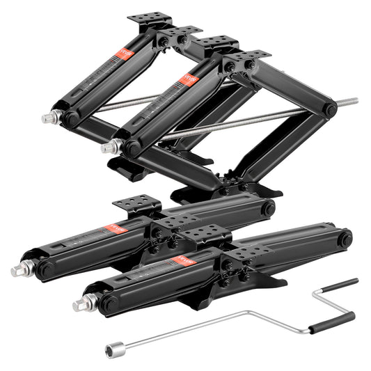Schaarhevel RV – Caravan Stabilisator – Camper Lift – Verstelbare Steun – Zwarte Set – Draagvermogen 2270 kg – Hoogte 10-59 cm