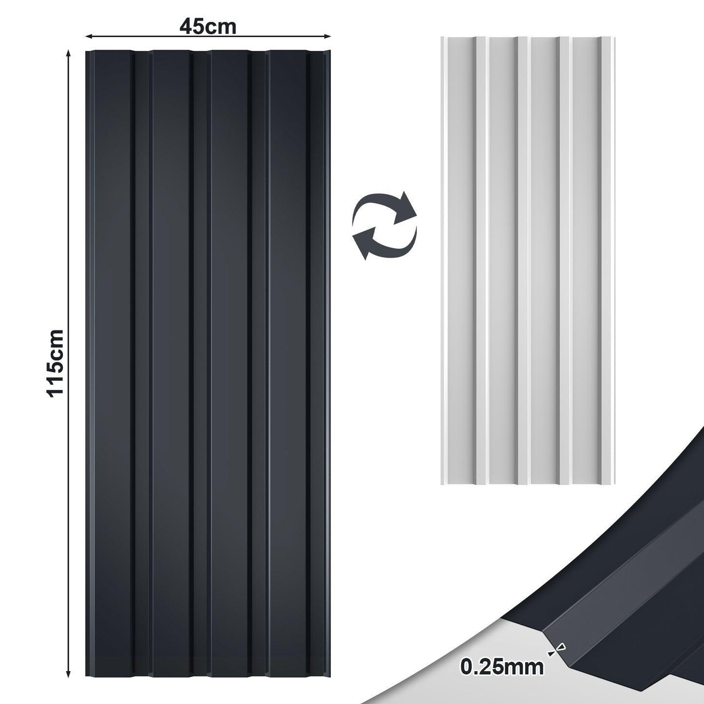 36pcs Roof panels, Trapezoidal Metal Sheet, 115 x 45 cm each,18 m² Roof Sheet for Roofing Sheets, Removable,Tool Sheds, Temporary, Garden Sheds