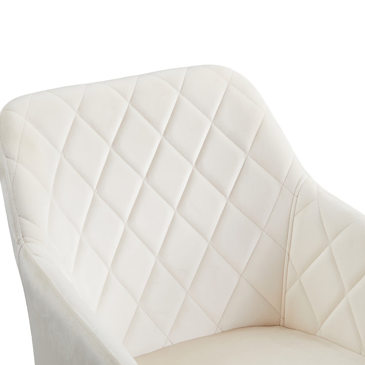 Eetkamerstoel – Stoel – Kuipstoel – Keukenstoel – Woonkamerstoel – Set van 2 – Velvet Bekleding – Met Armleuningen en Metalen Onderstel – Beige