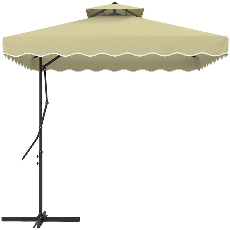 Zweefparasol – Hangparasol – Cantilever Parasol – Terrasparasol – Balkonparasol – Groot 2,4x2,4m – Ventilerend Dak & Stevig Stalen Frame