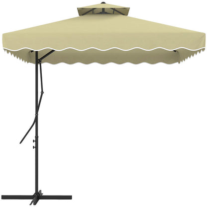 Zweefparasol – Hangparasol – Cantilever Parasol – Terrasparasol – Balkonparasol – Groot 2,4x2,4m – Ventilerend Dak & Stevig Stalen Frame