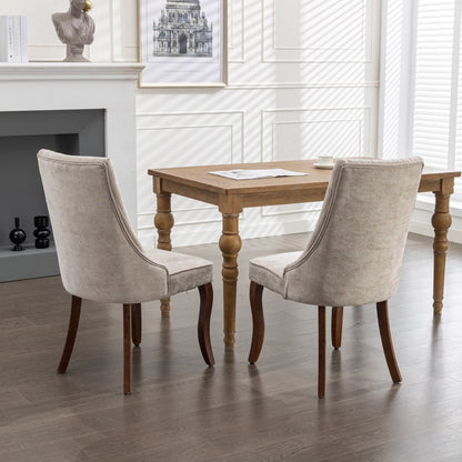 Eettafelstoelen – Keukenstoelen – Stoelen Voor Eetkamer – Set Van 2 – Grijs – Comfortabel Zitvlak – Modern Design Met Gebogen Poten