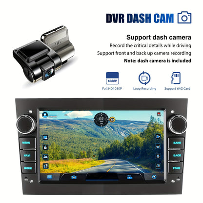 Autoradio – Multimedia Systeem – Navigatie Radio – Touchscreen Radio – 7-inch Android 15 Autoradio – Inclusief Dashcam & AHD Achteruitrijcamera – 4GB RAM & 64GB Opslag