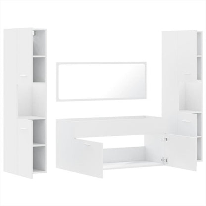 Badkamermeubel Set – Badkamerkast – Wastafelmeubel – Opbergmeubel – Toiletkast – Wit – Waterbestendig – Vochtbestendig