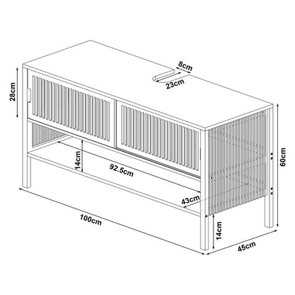 Onderkastje badkamer – wastafelmeubel – kommenkast – badkamerkastje – badkamermeubel – compact design – duurzaam hout – 60x100x45 cm