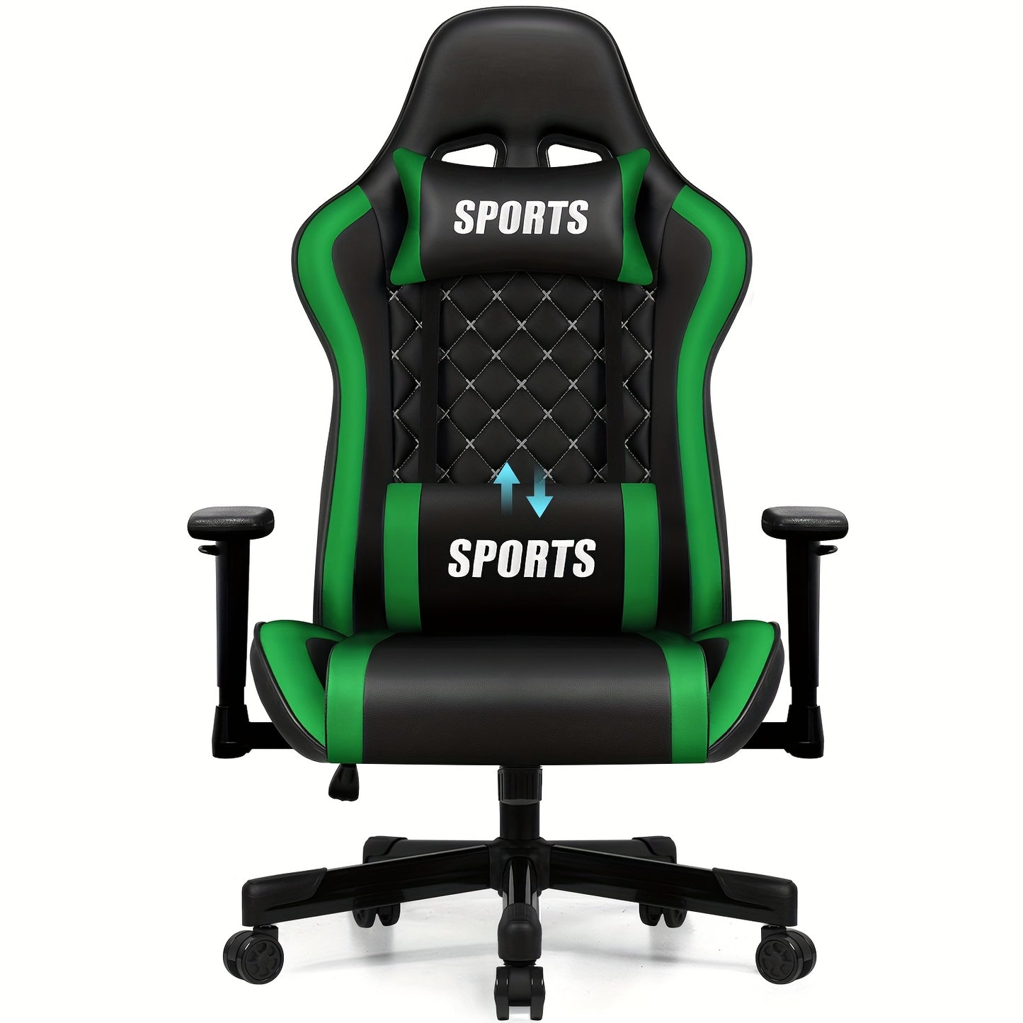 Gamingstoel – Gamestoel – Gaming Chair – Game Stoel – Bureaustoel – Ergonomisch Design – Verstelbare Lendensteun en Voetsteun – Max. Belastbaar 150 kg