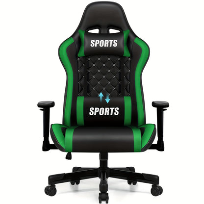 Gamingstoel – Gamestoel – Gaming Chair – Game Stoel – Bureaustoel – Ergonomisch Design – Verstelbare Lendensteun en Voetsteun – Max. Belastbaar 150 kg