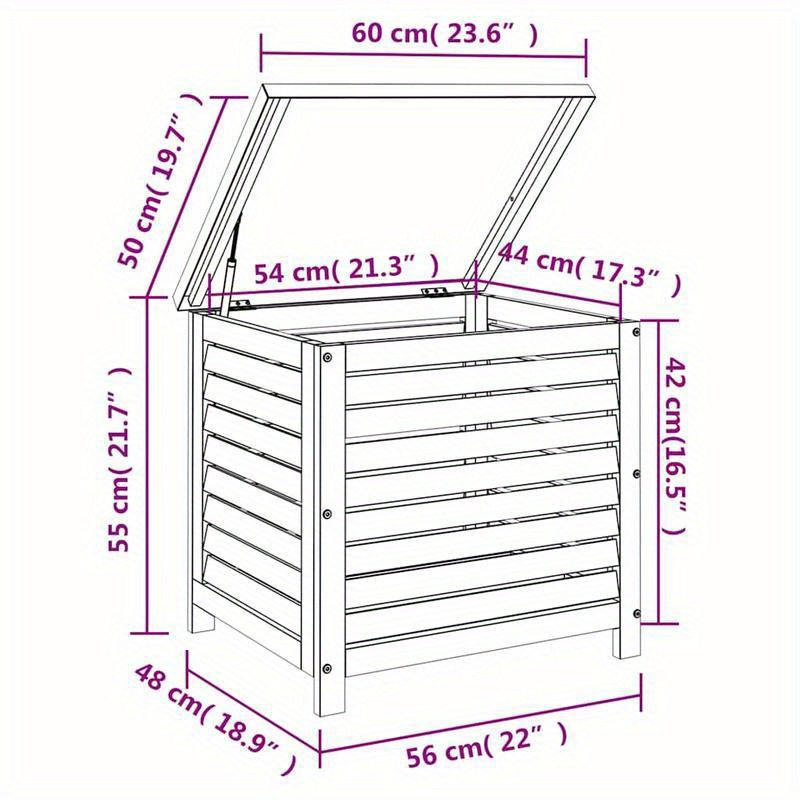 Gartenbox – Tuinkist – Opbergbox – Tuinkistje – Buitenbox – Massief Acaciahout – Weerbestendig & Duurzaam – 60 x 50 x 55 cm