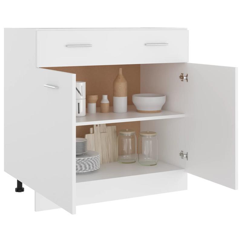 3-Ladenkast – Ladekast – Opbergmeubel – Kledingkast – Dressoir – Wit – 80x46x81,5 CM – Hardhout & Spaanplaat – Direct Gebruiksklaar – Strak en Tijdloos Design