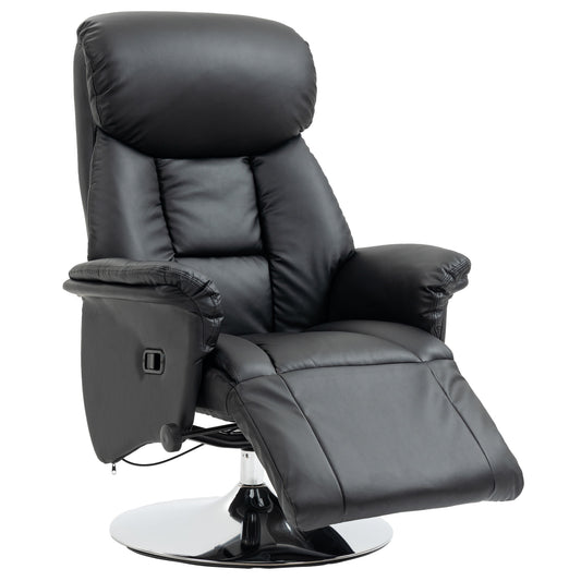 Fauteuil – Relaxstoel – Leunstoel – Lounge Stoel – Verstelbare Stoel – Zwart – Verstelbare Rugleuning en Voetensteun – LED Accentverlichting Zonder Stroom