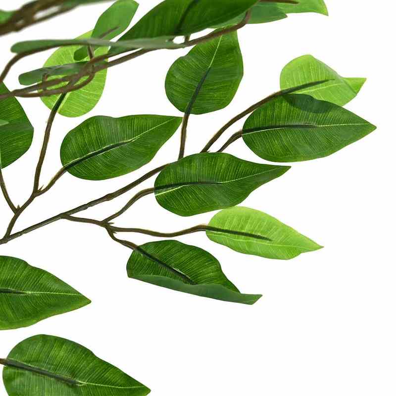 Kunstmatige Ficus – Nepplant – Kunstboom – Sierplant – Kunstboom Binnen Buiten – 200 cm Hoog – 1260 Bladeren – Onderhoudsvrij – UV-bestendig – Zwarte Pot