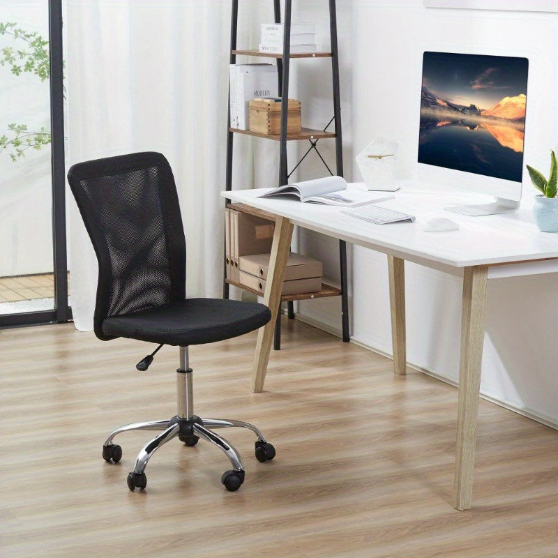 Ergonomische Bureaustoel – Computerstoel – Werkstoel – Draaistoel – Zonder Armleuningen – Verstelbare Hoogte – Stabiel Met Metalen Frame – Geschikt Voor Zwaardere Personen Max 100kg
