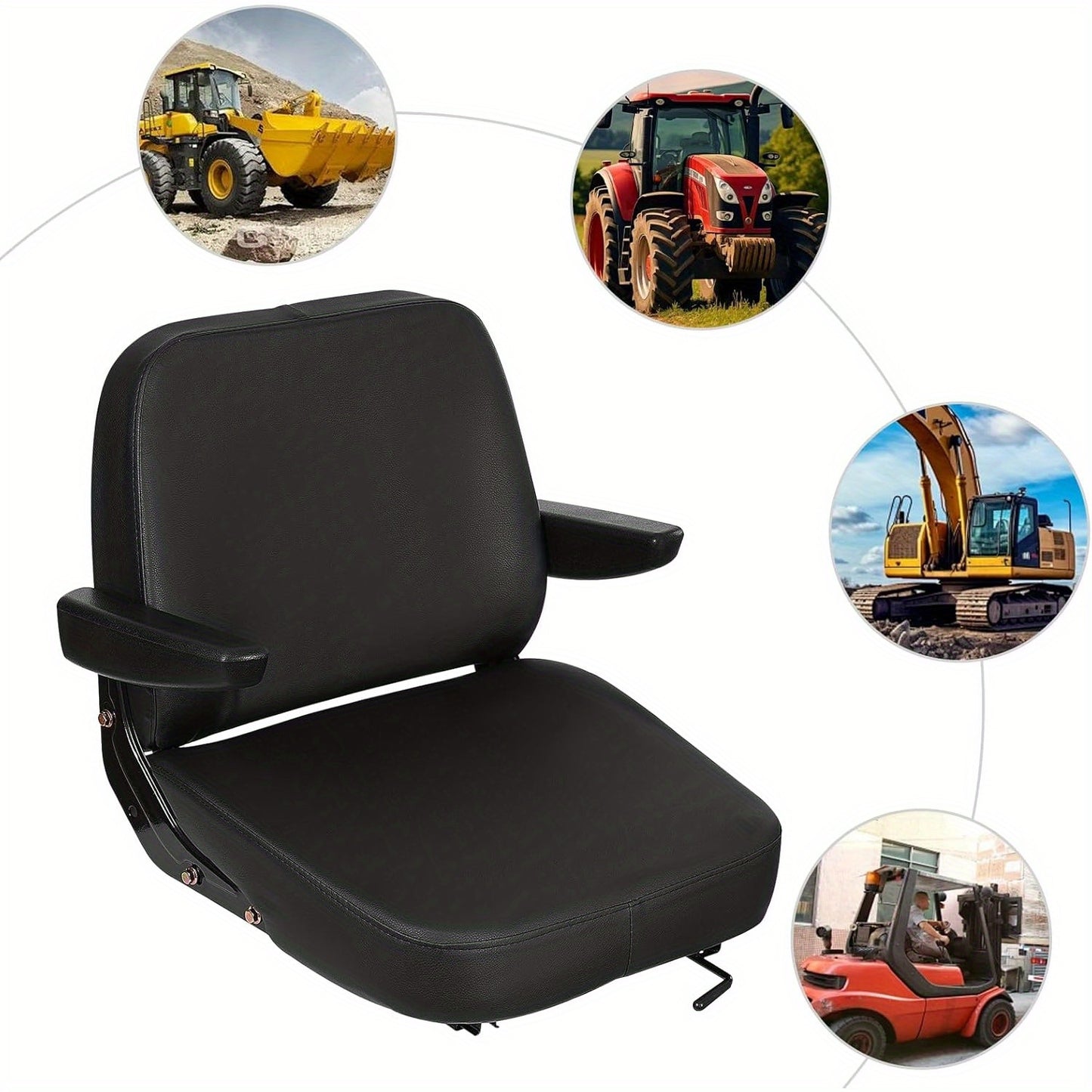 Tractorstoel – Tractorstoel Bekleding – Universele Tractorstoel – Tractor Zitting – Ergonomische Tractorstoel – Verstelbaar Met Metalen Frame – Duurzaam En Comfortabel