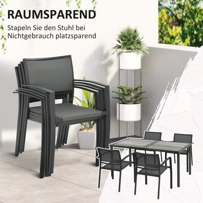 Tuinset – Tuinmeubelset – Buitenmeubels – Tuinmeubilair – Terrasset – Grijs – Weerbestendig – Ruime Tafel 150x87x72 cm