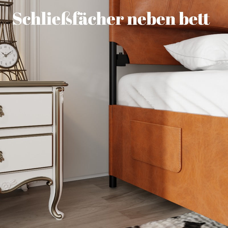 King Size Bedframe – Ledikant – Boxspringbed – Tweepersoonsbed – Slaapkamermeubel – Metalen Frame – Luxe Gestoffeerd Hoofdbord – 180x200 cm