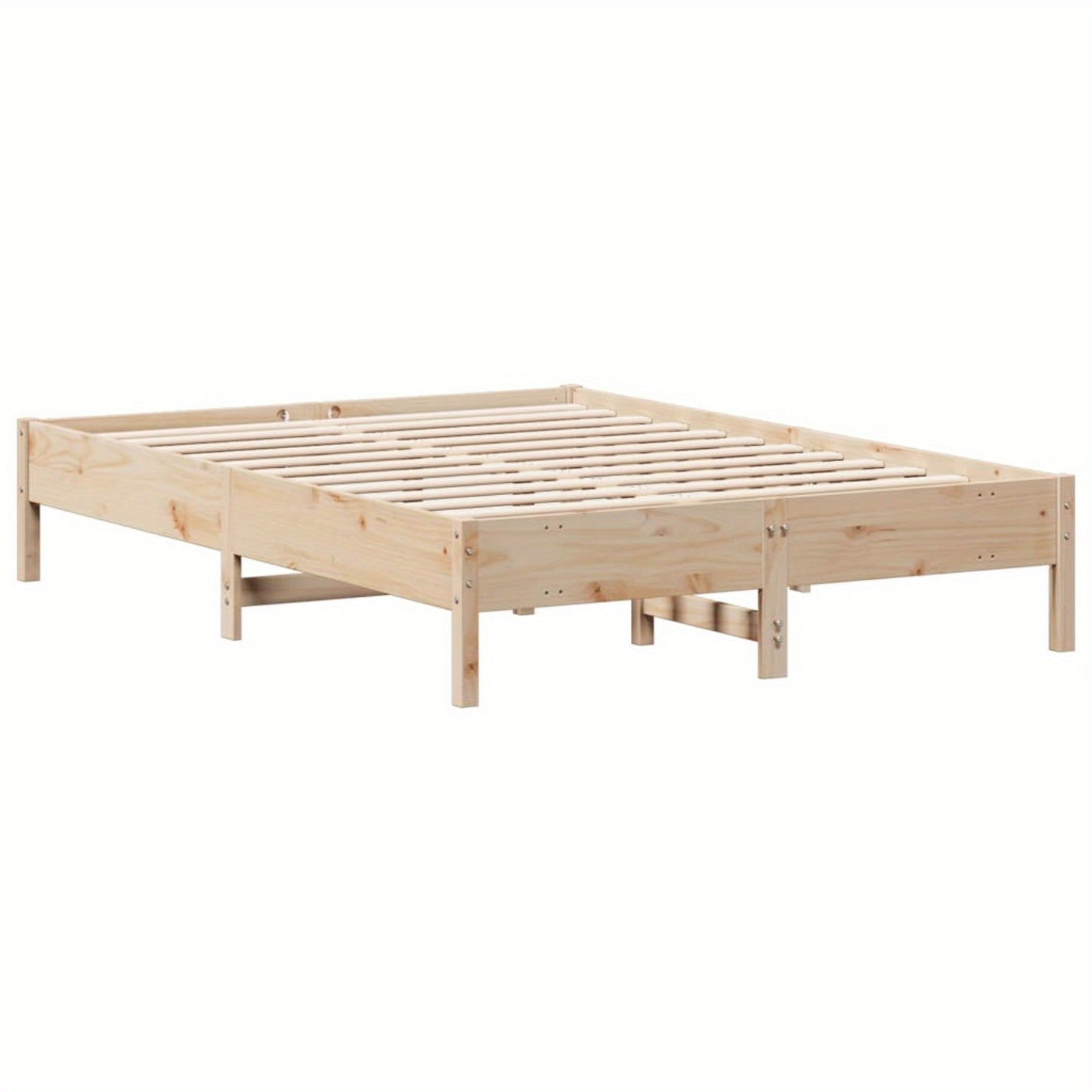 Bed Frame without Mattress 160x200 cm Solid Wood Pine with Slat Support Platform Bed Frame Suitable for Mattress Size 160 x 200 cm for Bedroom