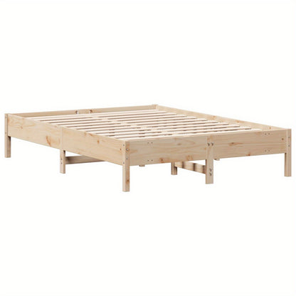 Bed Frame without Mattress 160x200 cm Solid Wood Pine with Slat Support Platform Bed Frame Suitable for Mattress Size 160 x 200 cm for Bedroom