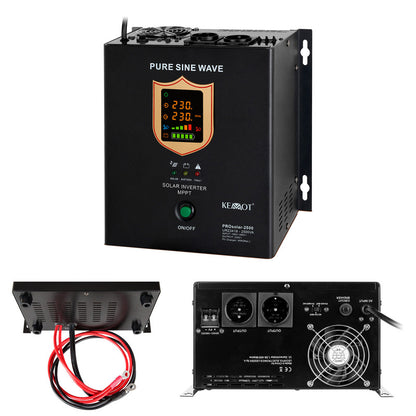 Zonnomvormer – Solar Omvormer – Hybride Omvormer – Pure Sinus Omvormer – 24V Inverter – 2500W Vermogen – Snelle Omschakeling – Stabiele Spanning