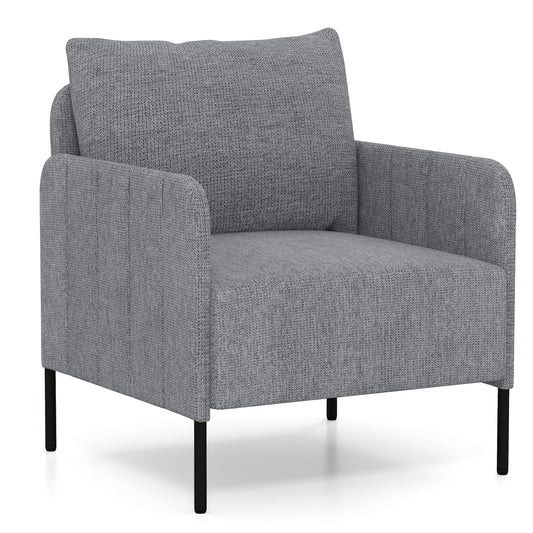 Fauteuil – Accentstoel – Zithoekstoel – Leunstoel – Relaxstoel – Chenille Stof – Diepe Zitting 75 cm – Verstelbare Poten Grijs