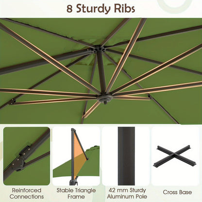 Parasol – Aluminium Parasol – Tuinparasol – Stokparasol – Terrasparasol – Rond 300 cm – 360° Draaibaar & Kantelbaar – UV50+ Bescherming