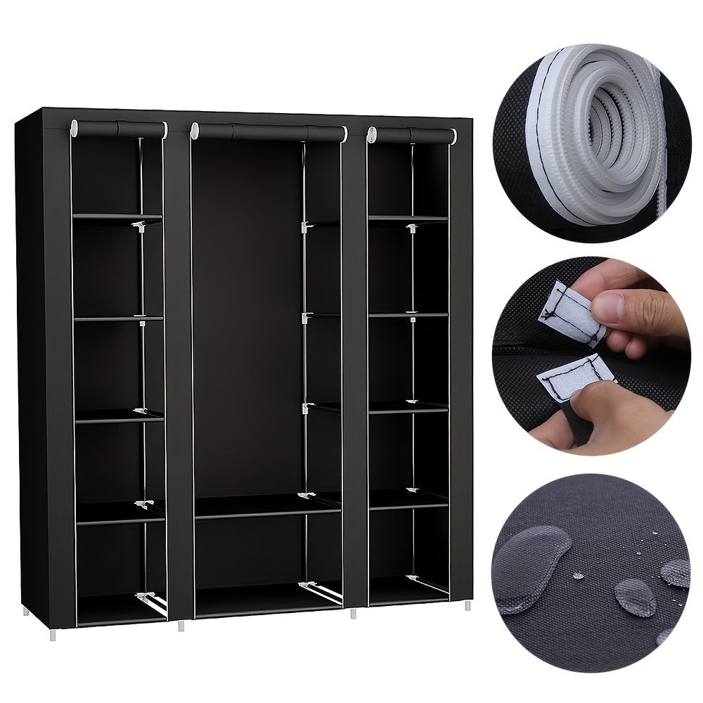 Kledingkast – Garderobekast – Stoffen Kast – Opbergkast – Garderobekast Systeem – 150x45x175 cm – Modulair & Stapelbaar – Lichtgewicht & Duurzaam