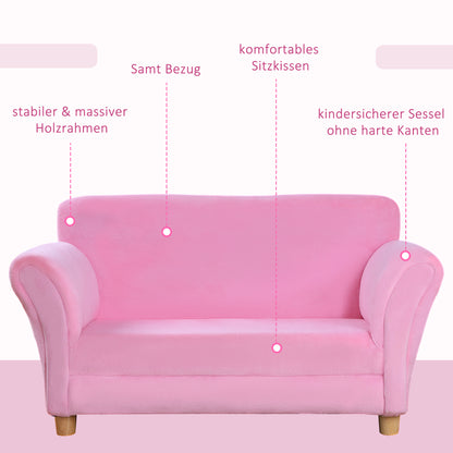 Kinderfauteuiltje – Kinderstoel – Kinderbankje – Zitzak Kind – Speelstoel – Roze Coral Fleece – Stevige Houten Poten – Comfortabele Foam Vulling