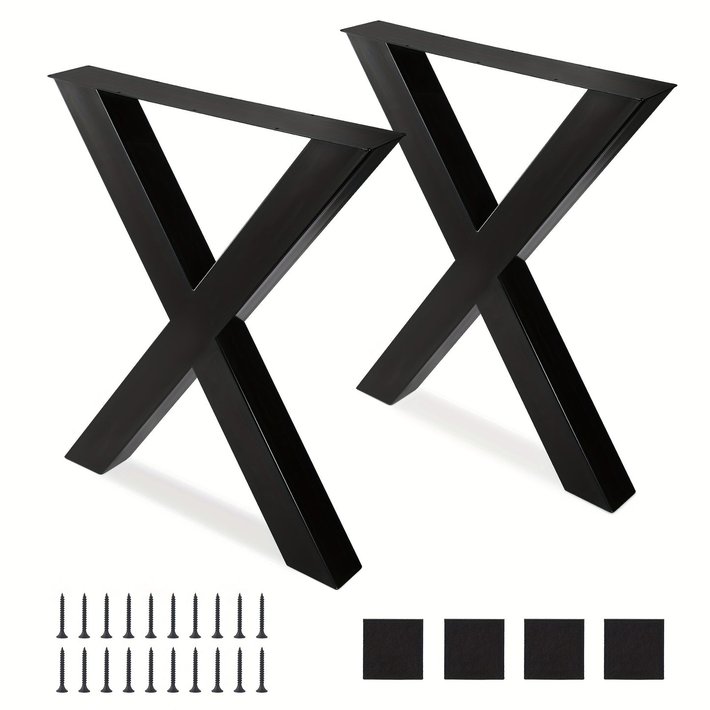 Metalen Tafelpoten – Tafelpoot Set – Tafelonderstel – Stalen Poten – X-Frame Onderstel – Draagvermogen 1000 kg – Eenvoudige Montage – Zwart
