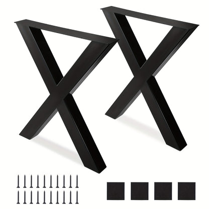 Metalen Tafelpoten – Tafelpoot Set – Tafelonderstel – Stalen Poten – X-Frame Onderstel – Draagvermogen 1000 kg – Eenvoudige Montage – Zwart
