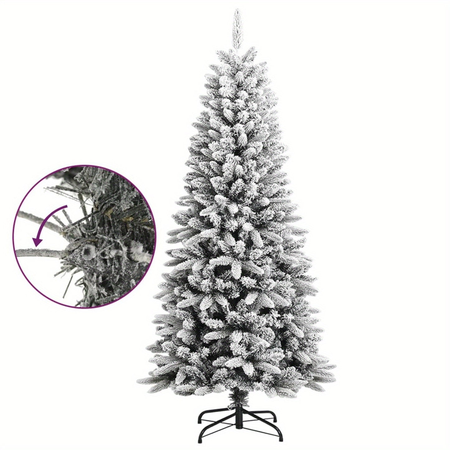 Kunstkerstboom – Nepsneeuw Boom – Kerstversiering – Dennenboom – Flocked Christmas Tree – 150 cm Hoog – PVC & PE Materialen