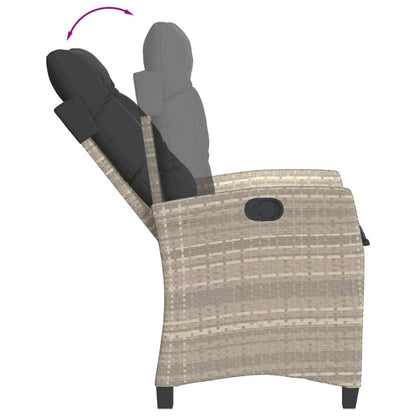 Loungebank – Tuinbank – Loungeset – Buitenbank – Tuinmeubel – PE-Rattan – Verstelbare Rugleuning – Lichtgrijs