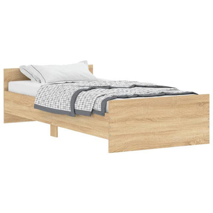 Bedframe Oak – Bedframe 100x200 – Eenpersoonsbed – Ledikant – Jongenskamerbed – Massief Hout – Modern Minimalistisch – Eenvoudige Montage – Duurzaam Natuurlijk Design