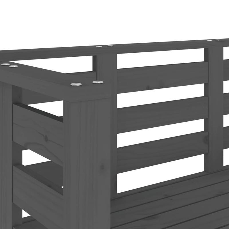 Garden Bench 111.5X53X71 Cm Made of Solid Gray Pine Wood