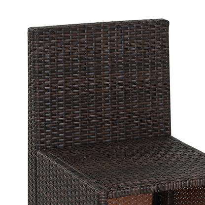Tuinmeubelset – Loungeset – Tuinbank – Balkonset – Zitgroep – Poly Rattan – 5-delig – Weerbestendig Aluminium Frame – Incl. Khaki Kussens – Bruin