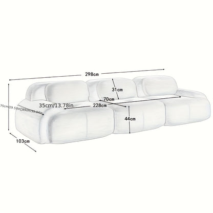 Bank – Sofa – 2-Zitsbank – Hoekbank – Loungebank – Modern Wit – Pluche Kussens – Makkelijk Schoon Te Maken