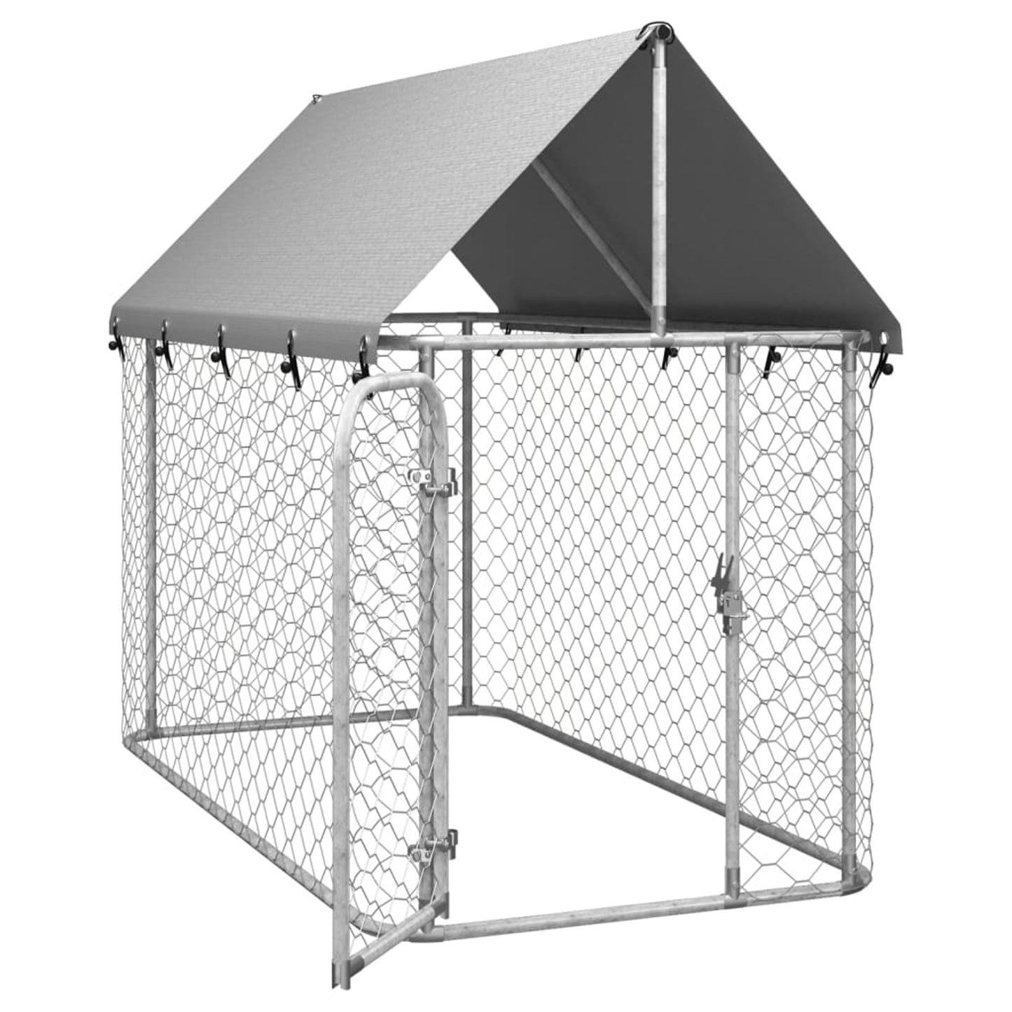 Hondenren – Puppyren – Hondenkennel – Hondenbench – Buitenren – Stevig Metalen Gaas – Weerbestendig Dak – 200x100x150 cm