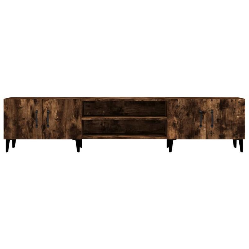 Tv-meubel – Tv-kast – Media Meubel – Lowboard – Dressoir – Massief Hout – 180x31,5x40 cm – 2 Lades en 2 Open Vakken – Geen Montage Nodig