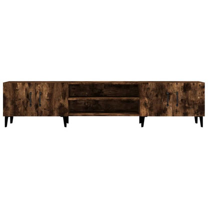 Tv-meubel – Tv-kast – Media Meubel – Lowboard – Dressoir – Massief Hout – 180x31,5x40 cm – 2 Lades en 2 Open Vakken – Geen Montage Nodig
