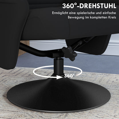 Tv-stoel – Relaxfauteuil – Draaifauteuil – Ligstoel – Lounge stoel – Microvezel Zitting – Draaibaar Met Rugleuning Tot 135° – Draagvermogen 150 kg
