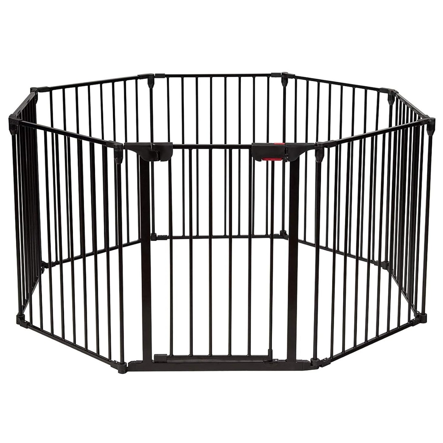 Baby Beschermomheining – Speelhekje – Veiligheidspoort – Hek Voor Baby’s – Gevaarzone Afzetting – Flexibel Instelbaar – Stevig Metaal Met Dubbelvergrendeling – 480 x 74 cm Zwart